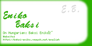 eniko baksi business card